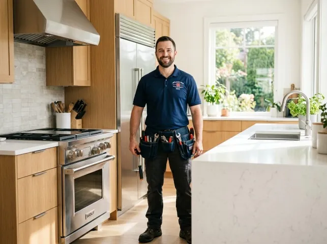 Appliance Repair Hero technician after an appliance repair in a New Hampshire home